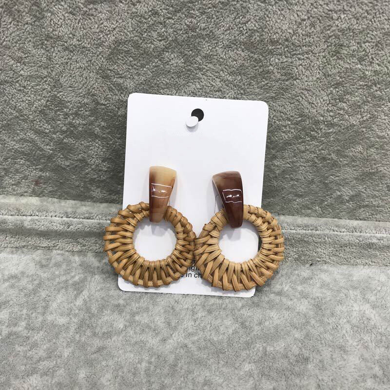 Vintage Rattan Earrings