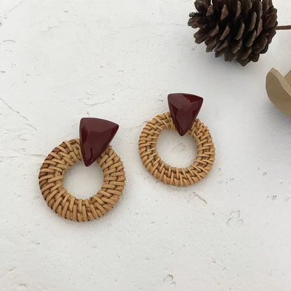 Vintage Rattan Earrings