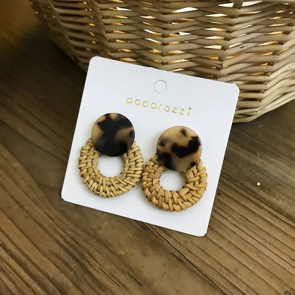 Vintage Rattan Earrings - Viexta