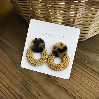 Vintage Rattan Earrings