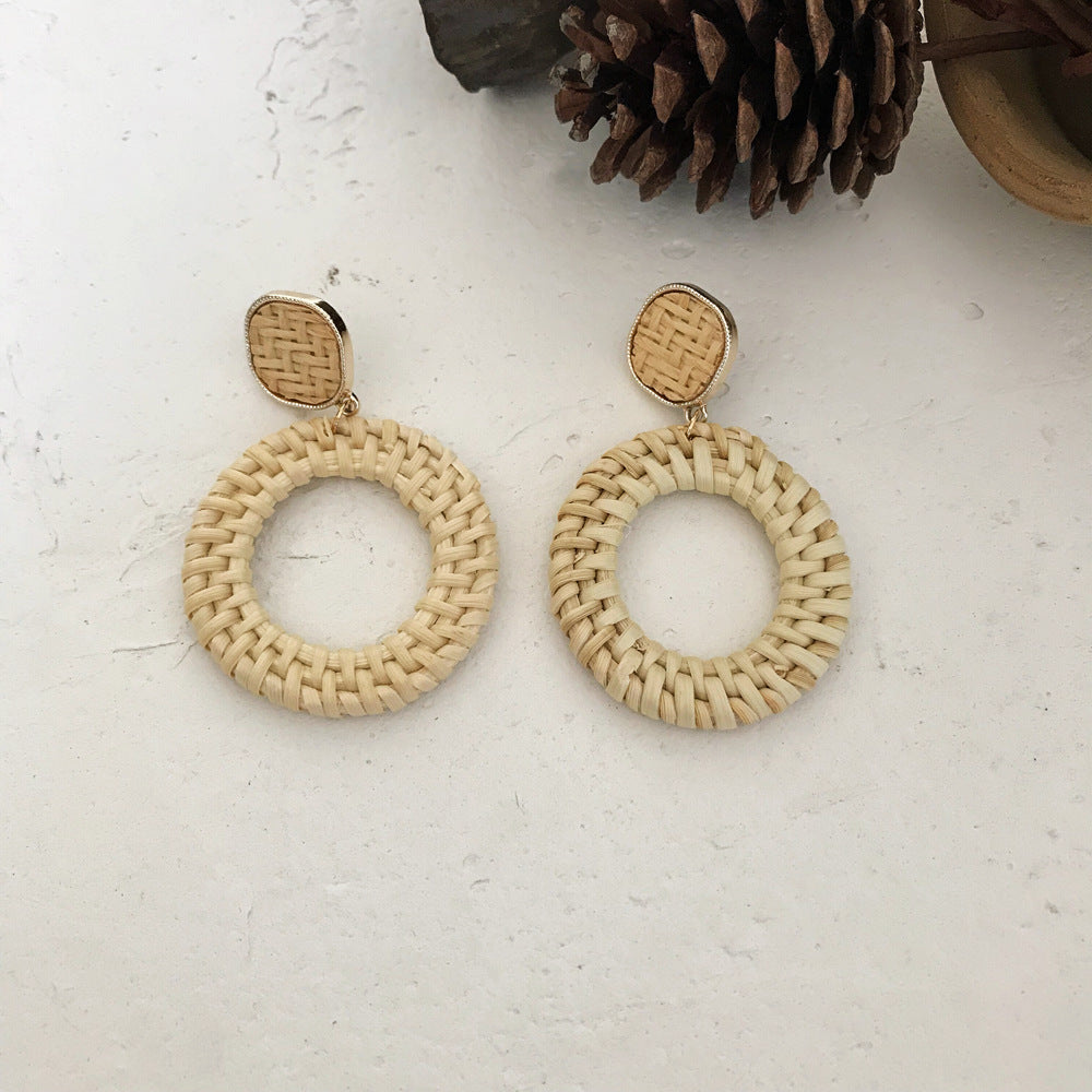 Vintage Rattan Earrings