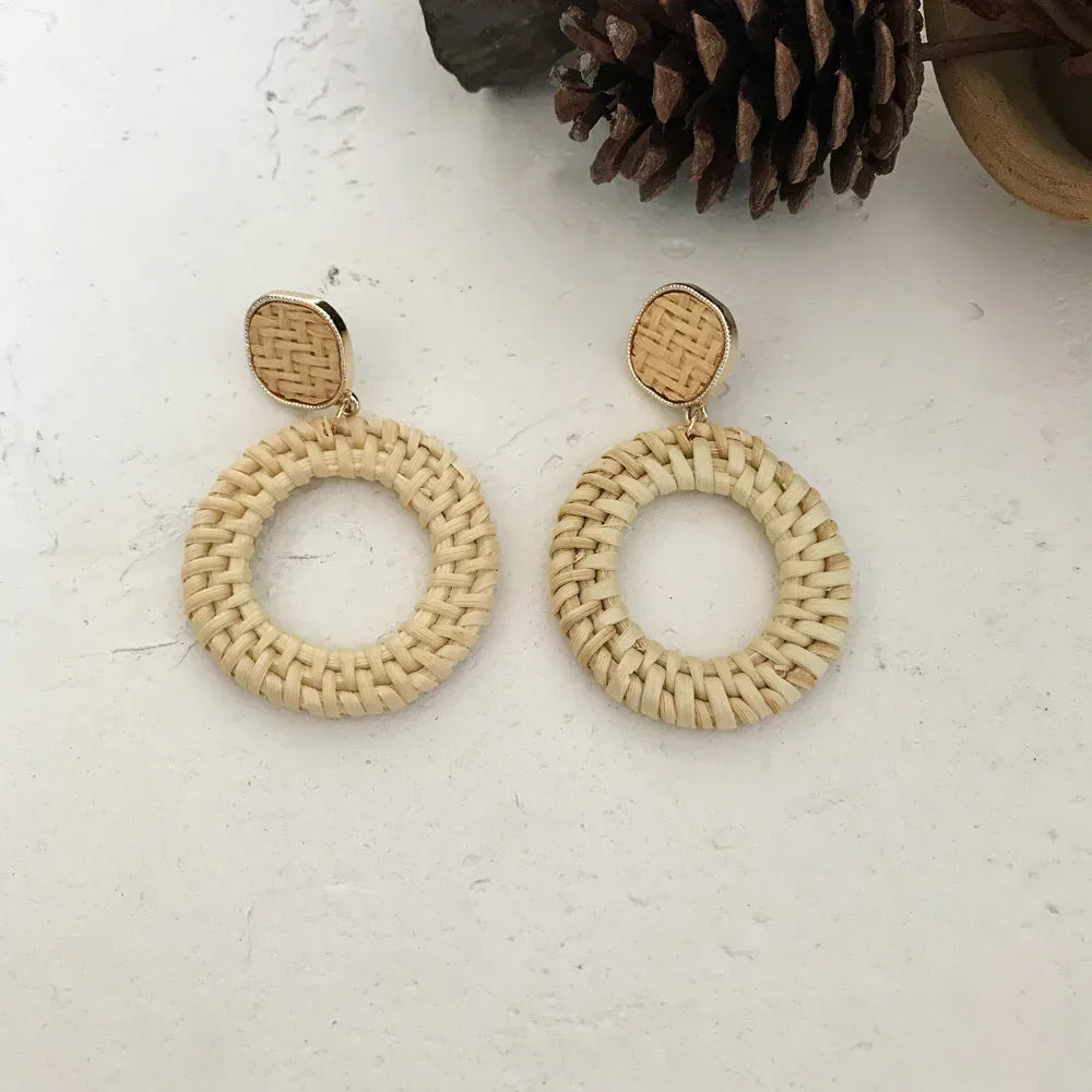 Vintage Rattan Earrings - Viexta