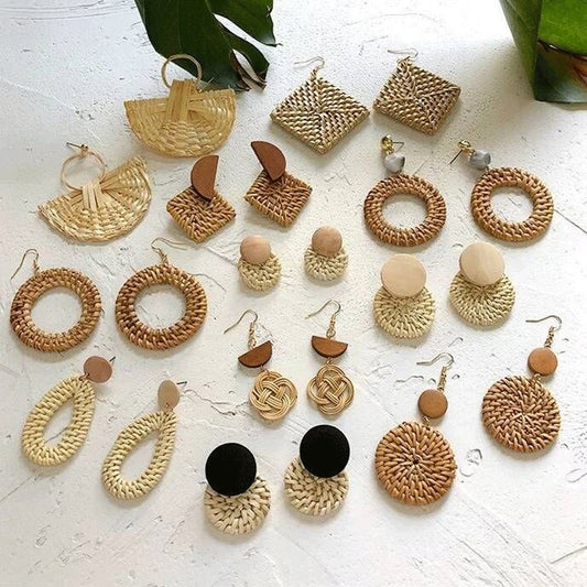 Vintage Rattan Earrings