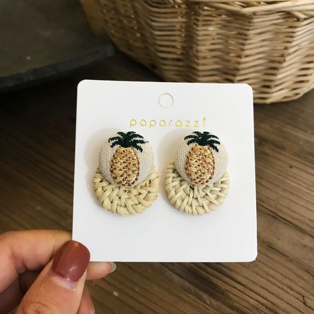 Vintage Rattan Earrings