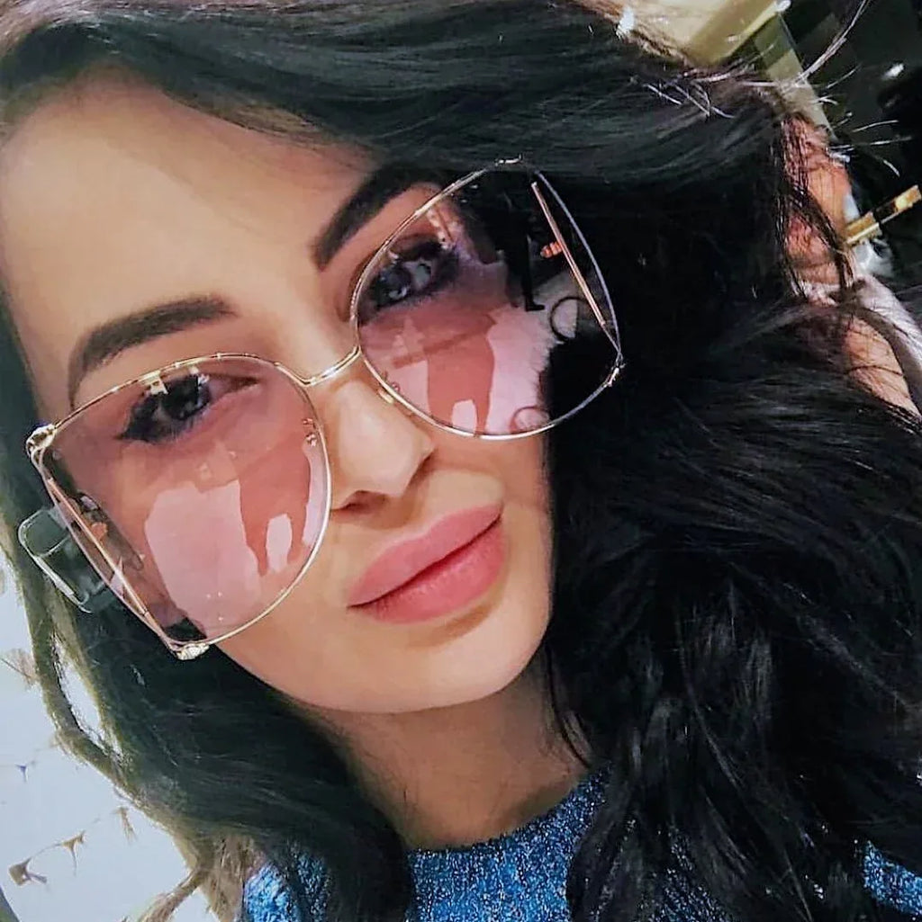 Square Women Metal Frame Sunglasses - Viexta