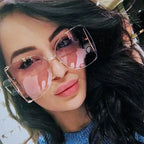Square Women Metal Frame Sunglasses - Viexta