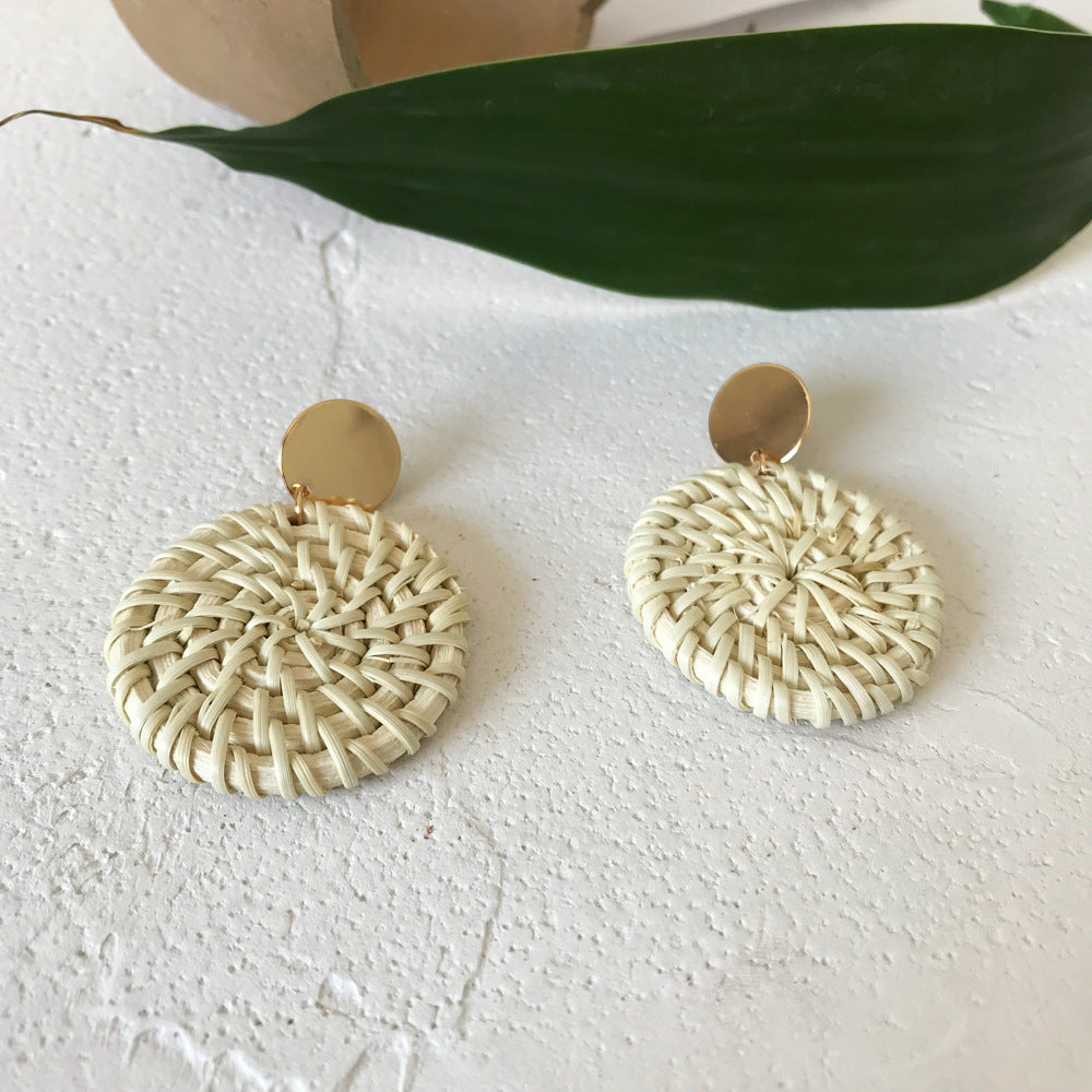 Vintage Rattan Earrings