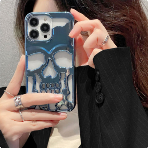 Luxury Plating 3D Skull iPhone Case