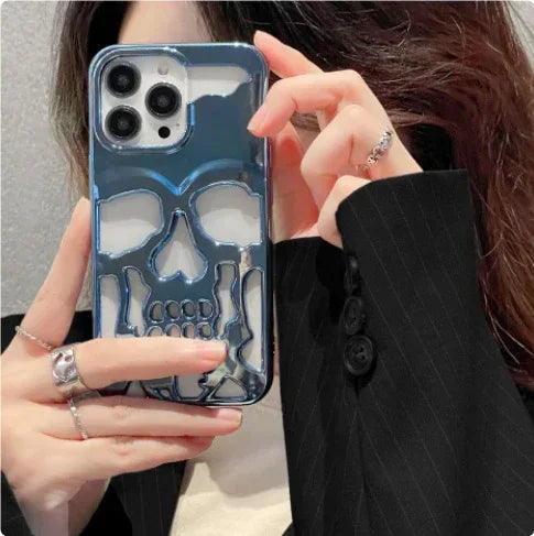 Luxury Plating 3D Skull iPhone Case - Viexta