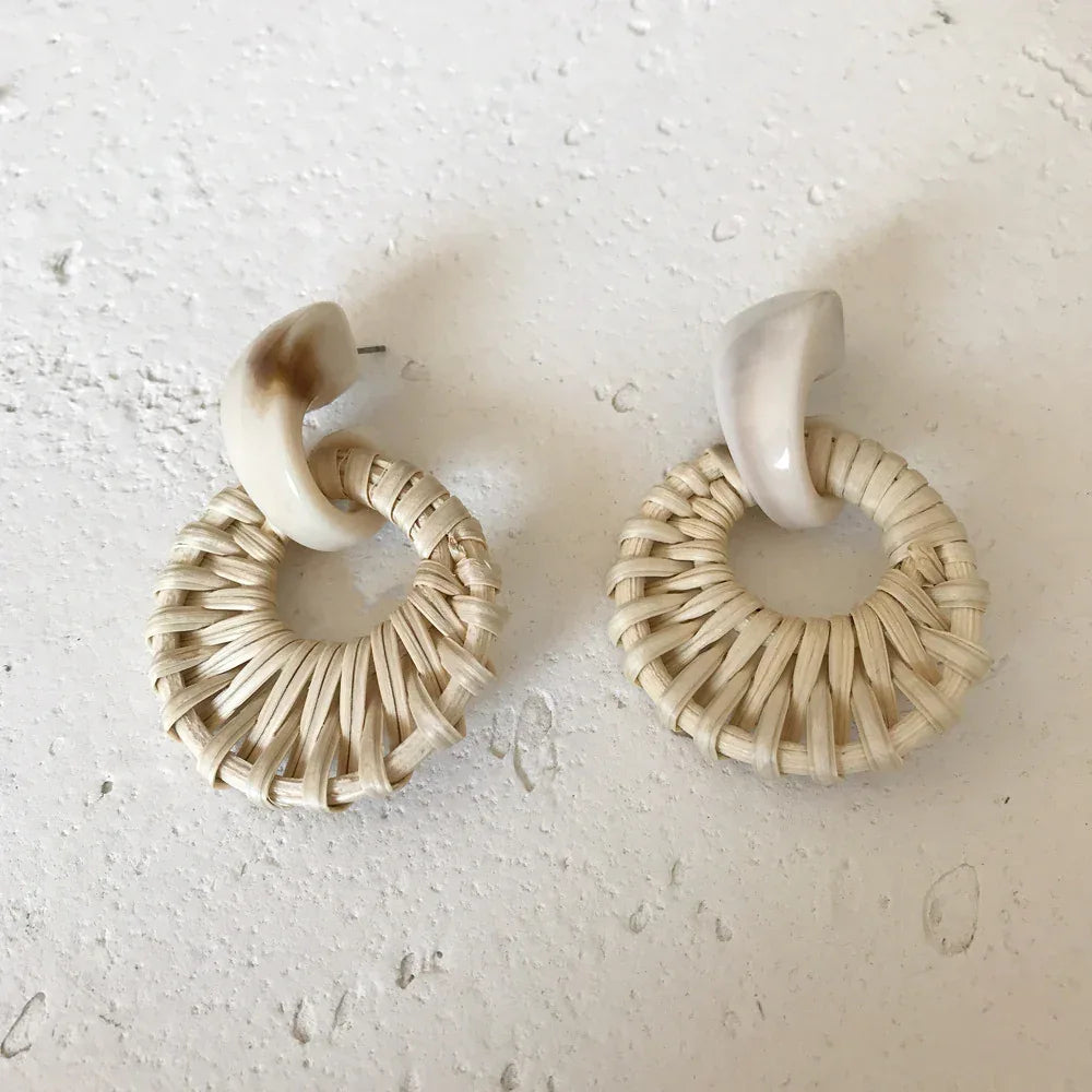 Vintage Rattan Earrings - Viexta