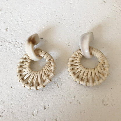 Vintage Rattan Earrings