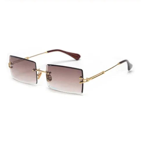 Rimless Rectangle Sunglasses - Viexta