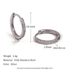 Rounded Edge Zircon Earrings - Viexta