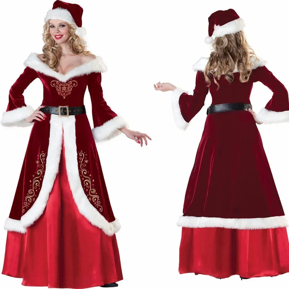 Christmas Queen Princess Dress Santa Claus dress - Viexta