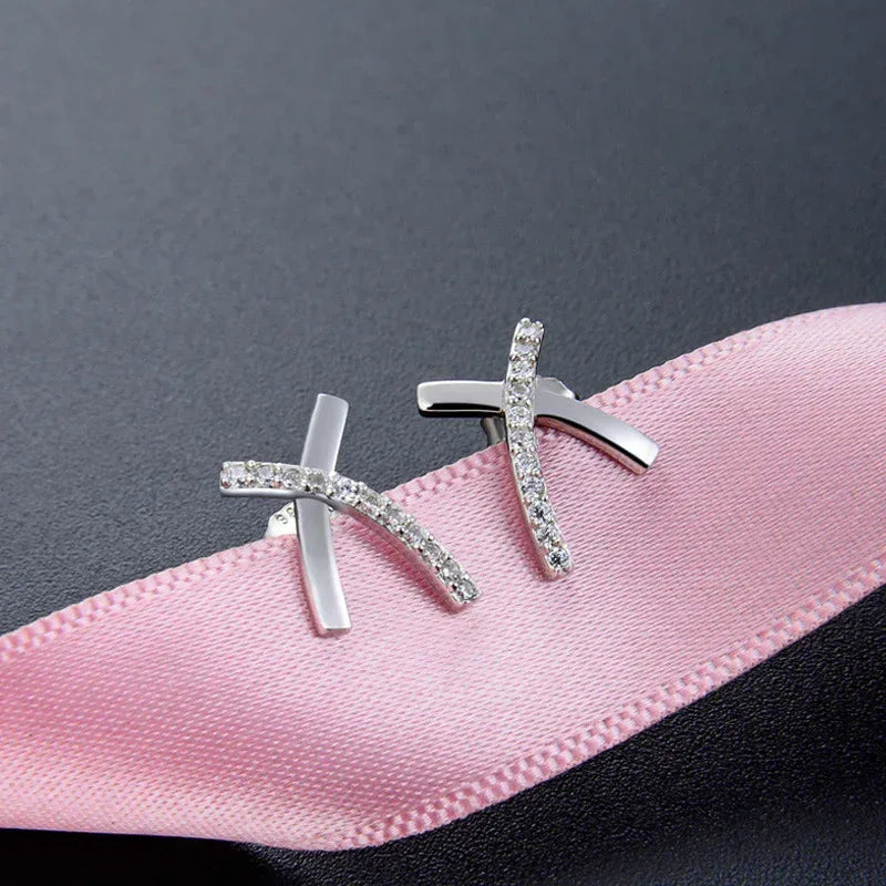 S925 Platinum zircon earring - Viexta