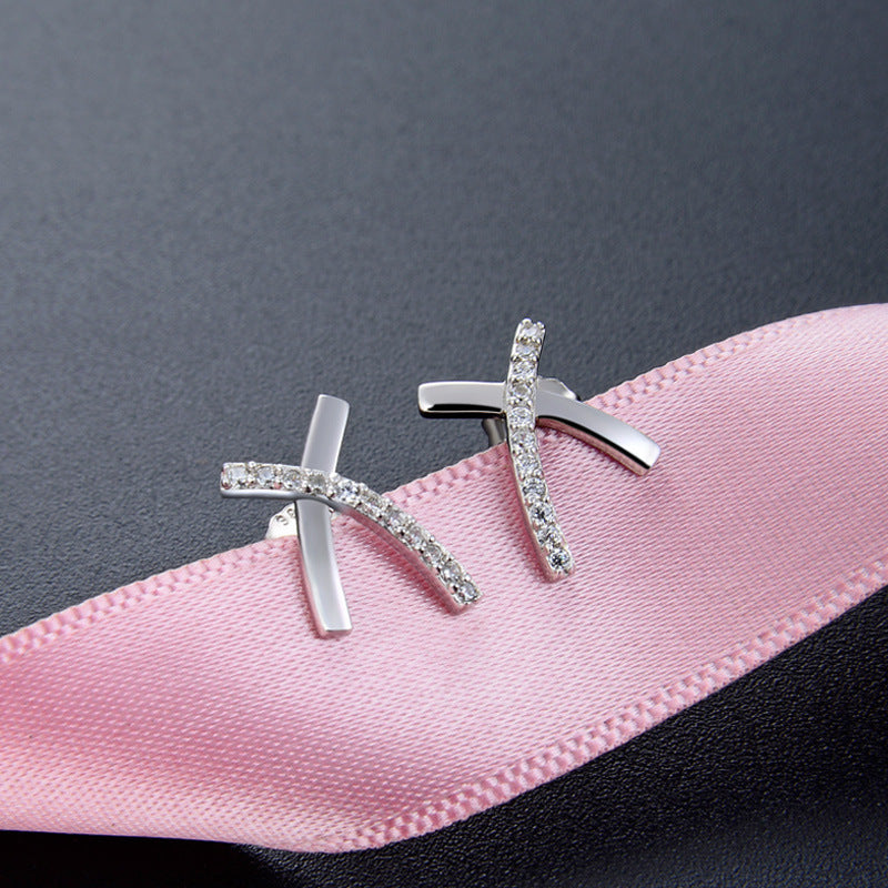 S925 Platinum zircon earring