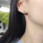 18k white gold diamond earrings