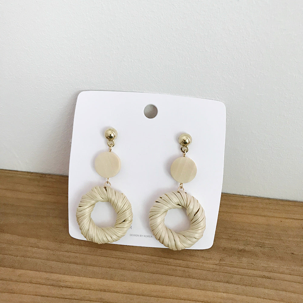 Vintage Rattan Earrings