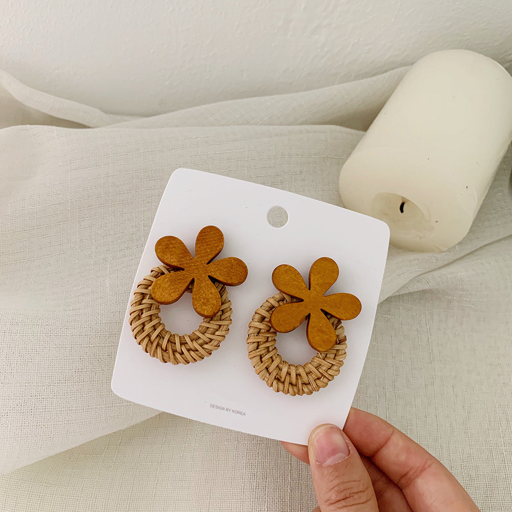 Vintage Rattan Earrings