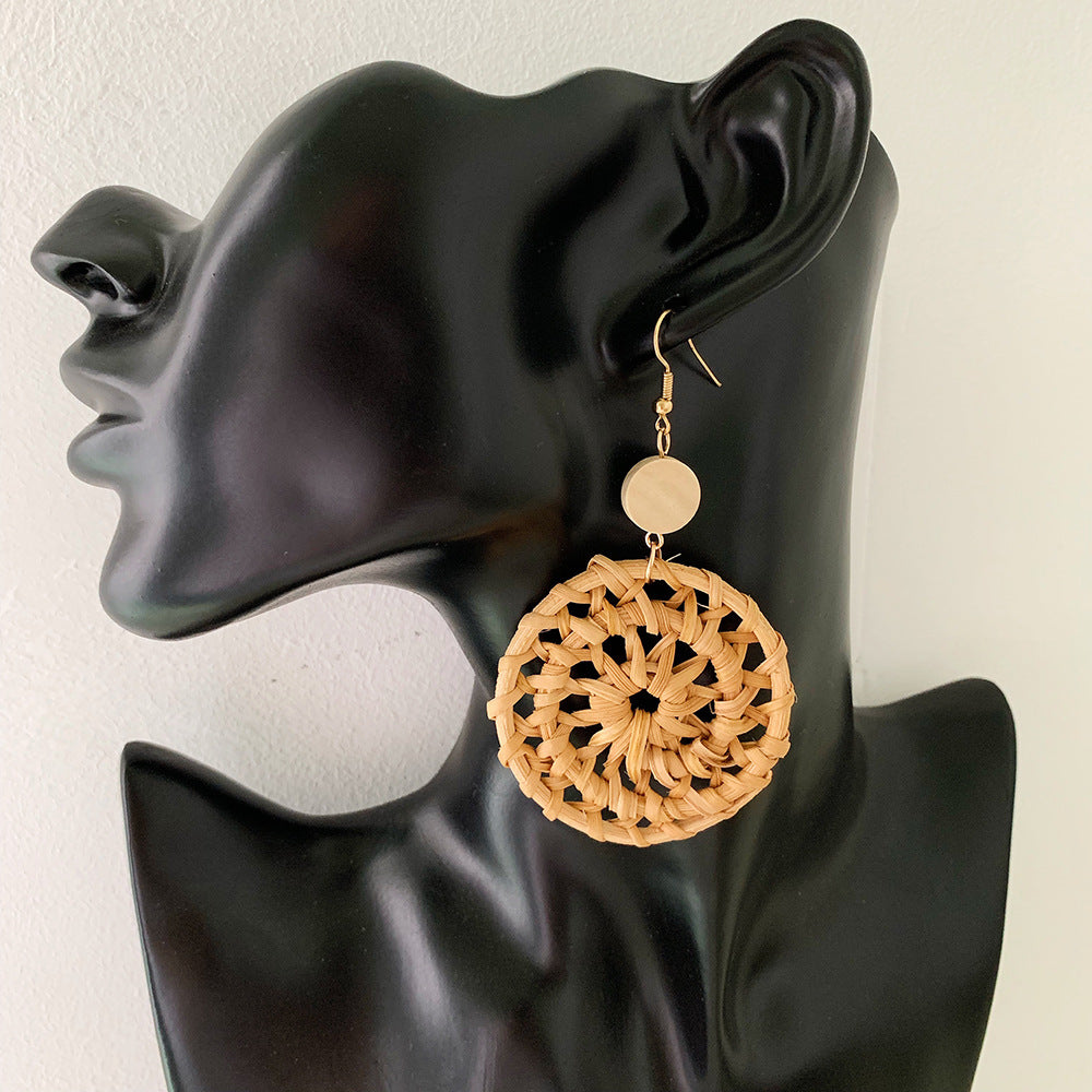 Vintage Rattan Earrings