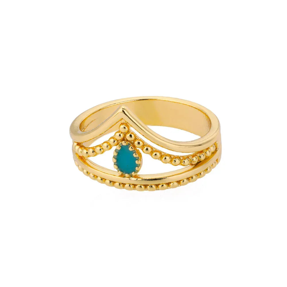 Crown Double Layer Ring - Viexta
