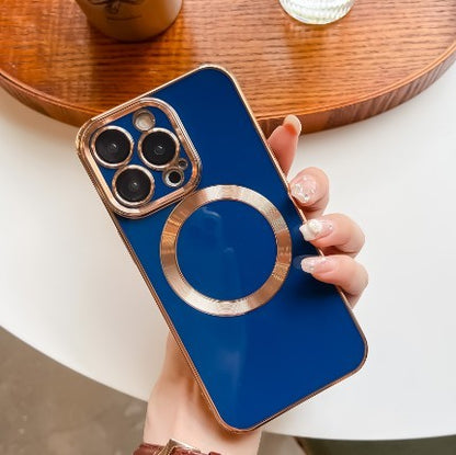 Solid Color Magnetic Lens Protector iPhone case