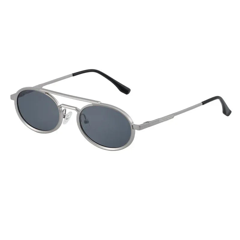 Retro-style Oval-frame Steampunk Sunglasses - Viexta