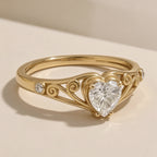 Simple Heart-Shaped Zircon Ring