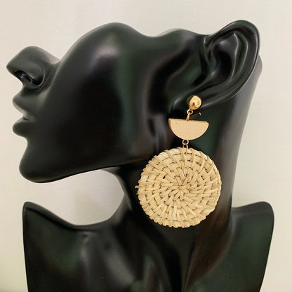 Vintage Rattan Earrings