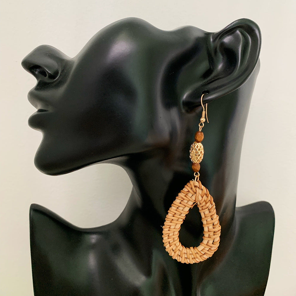 Vintage Rattan Earrings