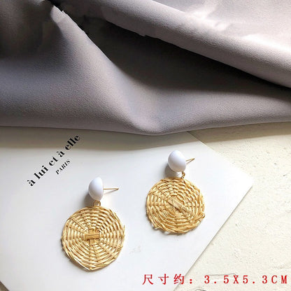 Vintage Rattan Earrings