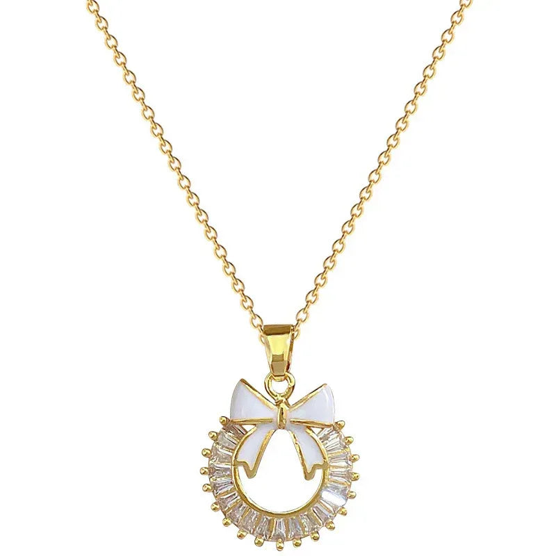 Micro-inlaid Necklace And Earrings Suite - Viexta