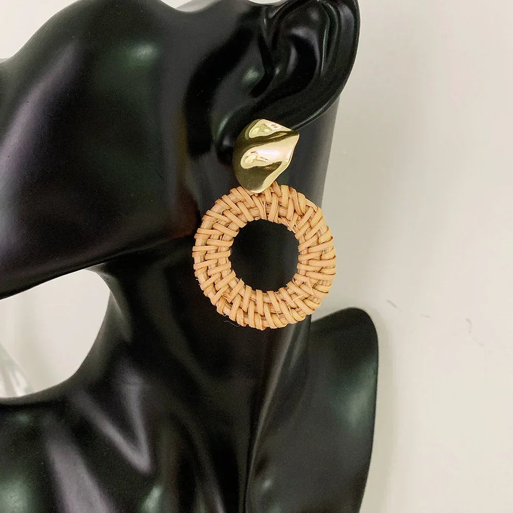 Vintage Rattan Earrings - Viexta