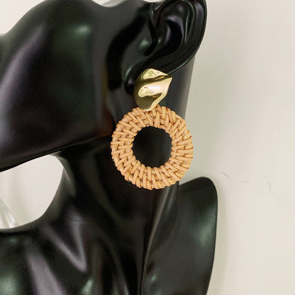 Vintage Rattan Earrings