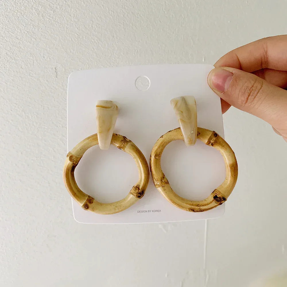 Vintage Rattan Earrings - Viexta