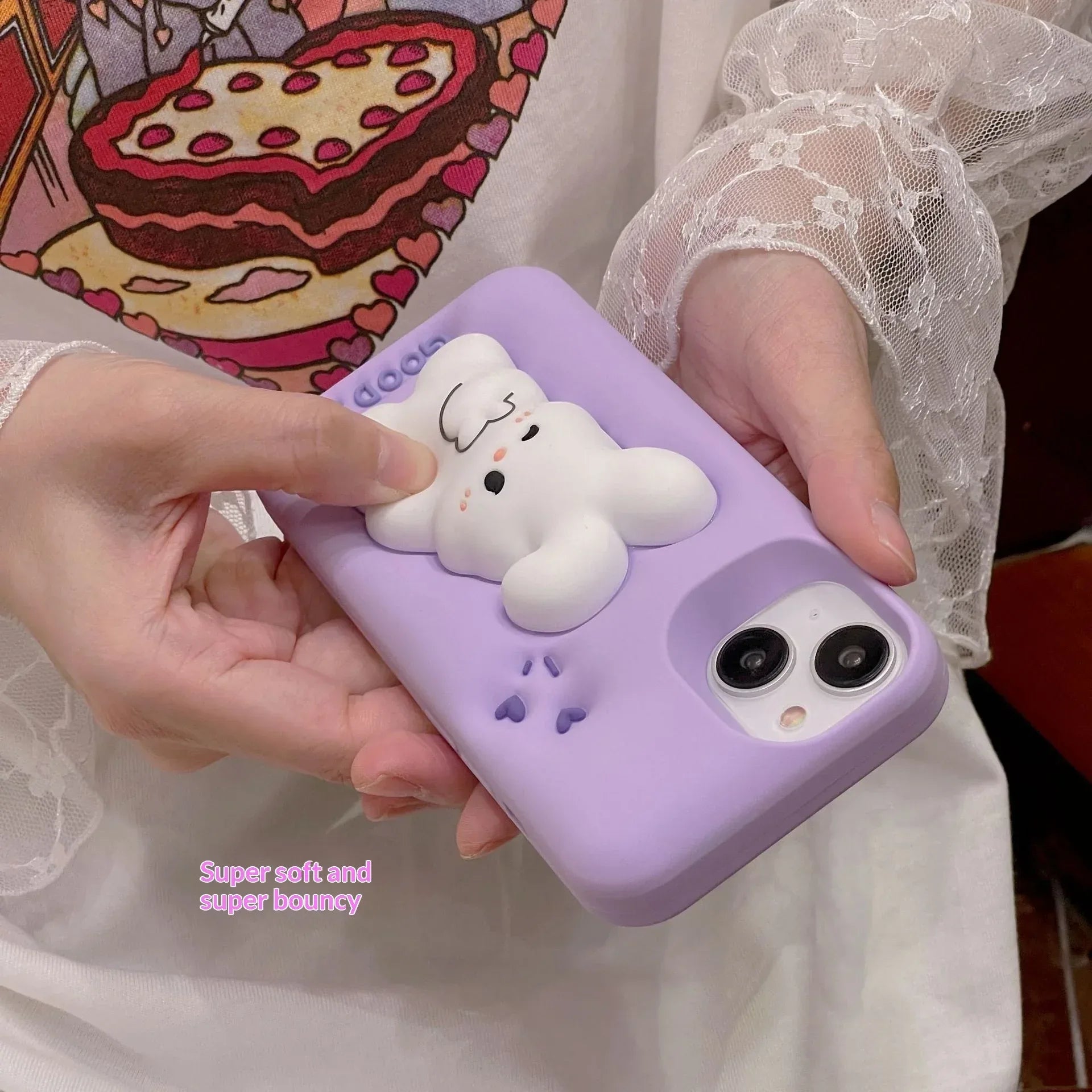 Purple Bunny Silicone Soft iPhone Case - Viexta