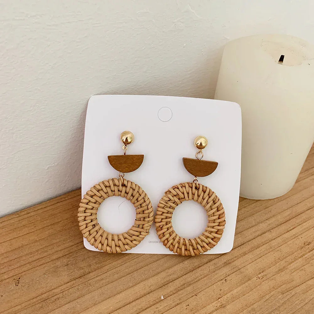 Vintage Rattan Earrings - Viexta
