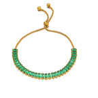 Zircon-studded Chain Pearl Bracelet