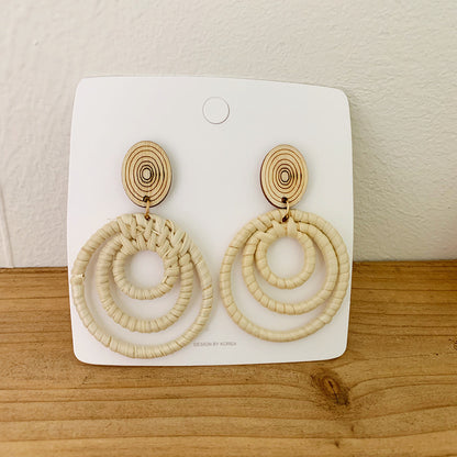 Vintage Rattan Earrings