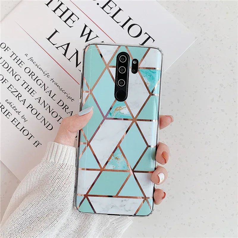Plating Splice Marble Phone Cases for Samsung Note Series and Redmi - Viexta