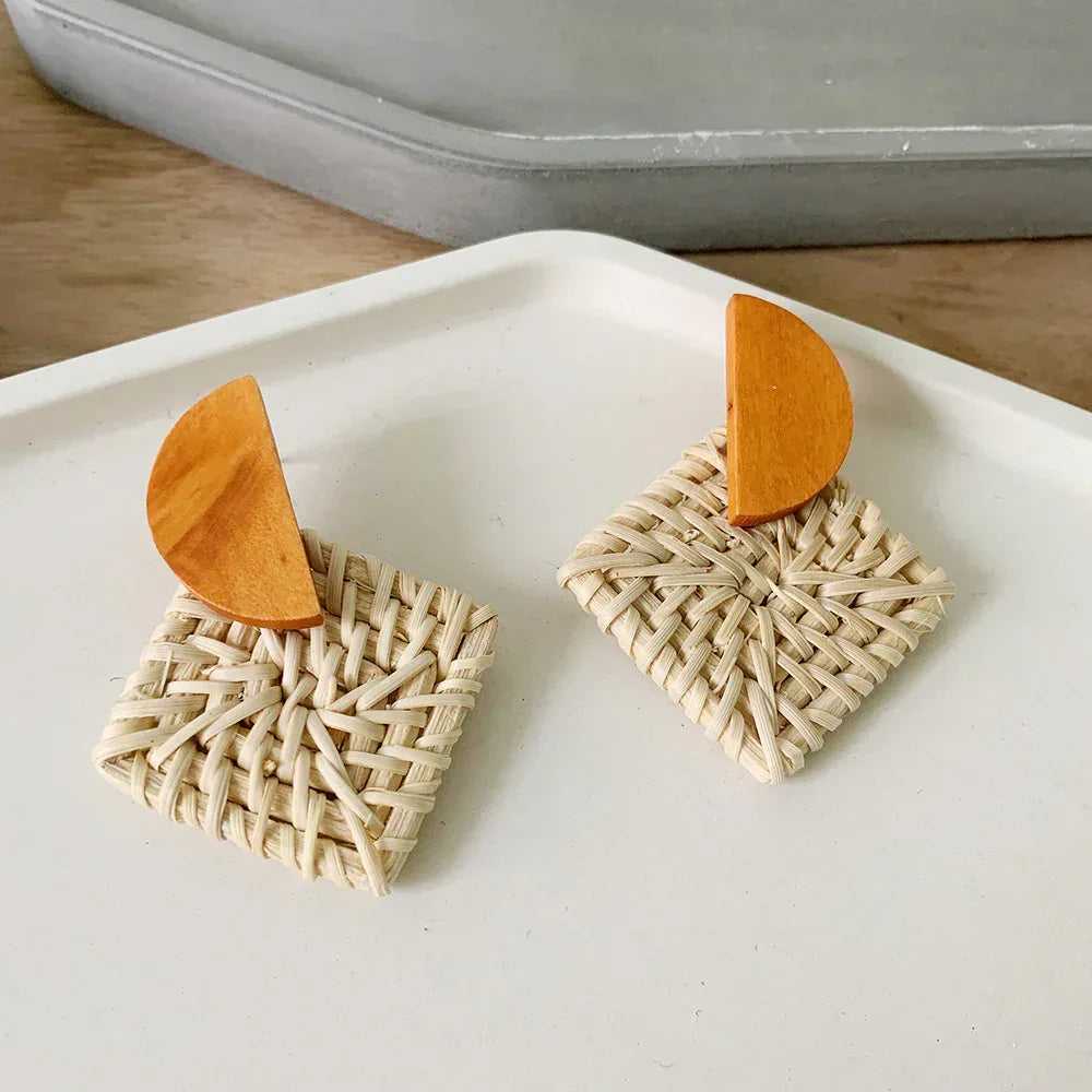 Vintage Rattan Earrings - Viexta