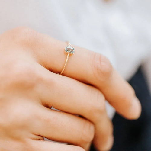 18k gold plated turquoise ring - Viexta