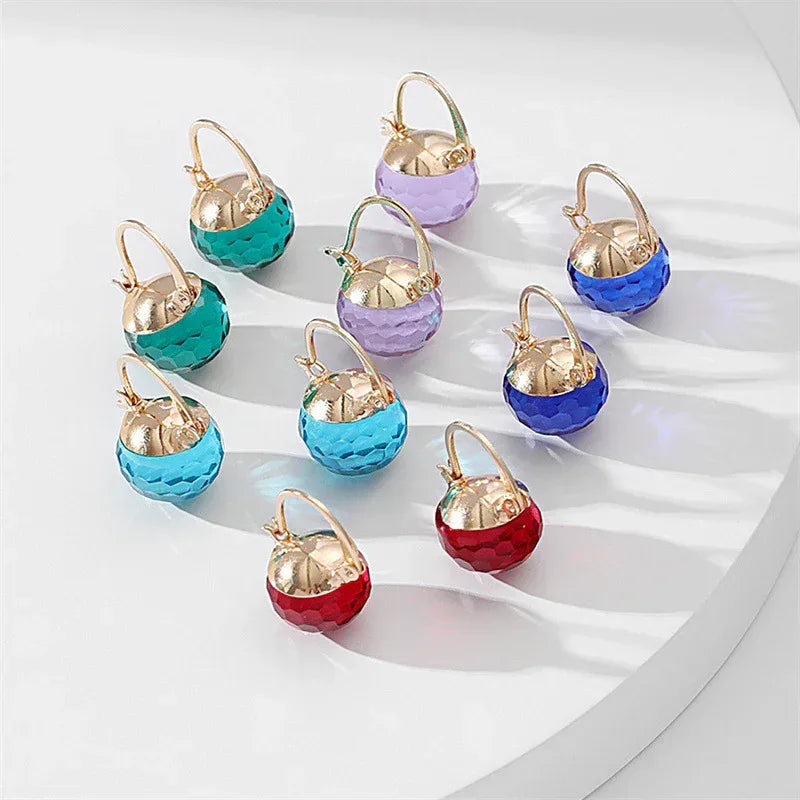 Stylish Round Crystal Ear Clips - Viexta