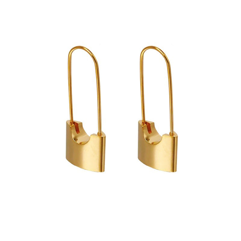 Retro pin lock earrings