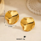Geometric Round Personalized Hip Hop Gold Plated Earrings - Viexta