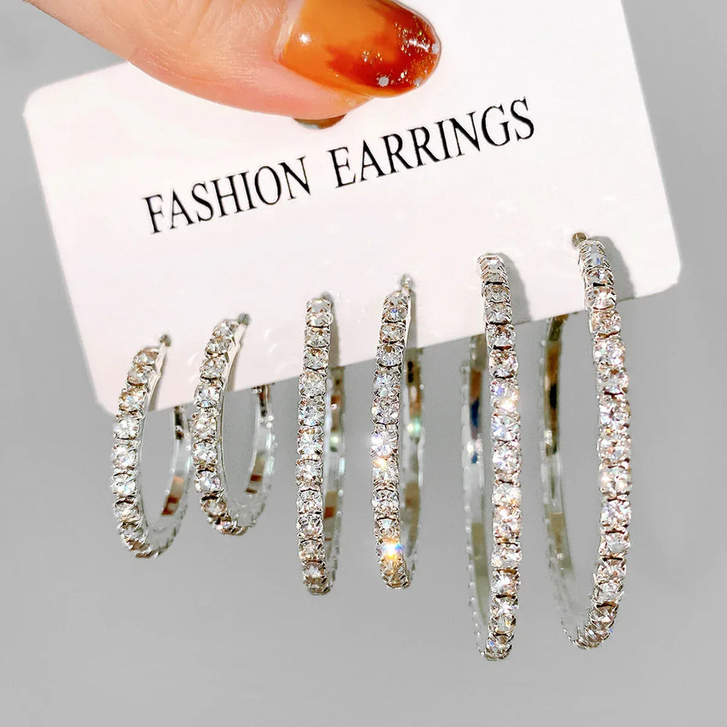 6piece Shiny Hoops - Viexta