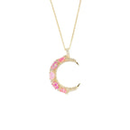 Opal Moon Necklace Diamond Inlaid Clavicle Chain - Viexta