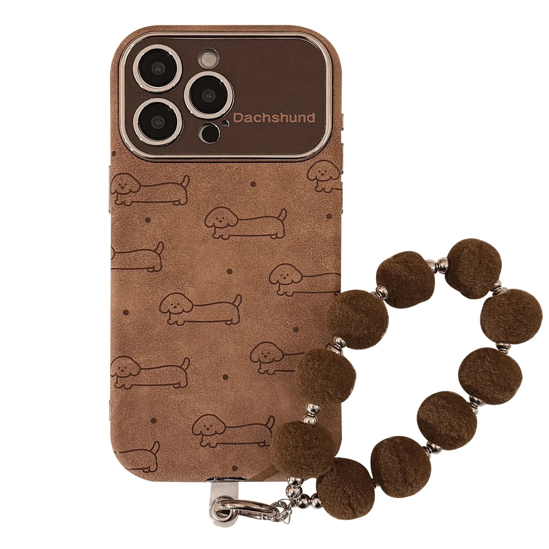 Line-design Plush iPhone Case With Lanyard Full-body Protection - Viexta