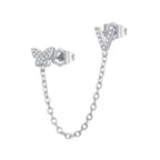 Women's Zircon Butterfly Alphabet One Piece Stud Earrings - Viexta
