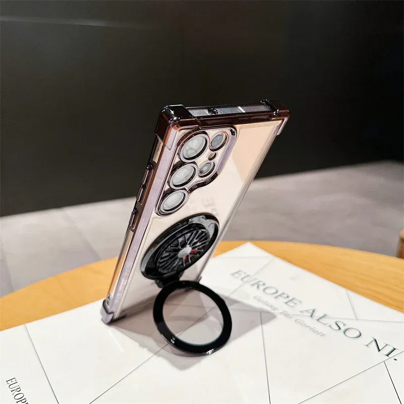 Drop-resistant Rotating Gyro Magnetic Bracket S23 Phone Case - Viexta